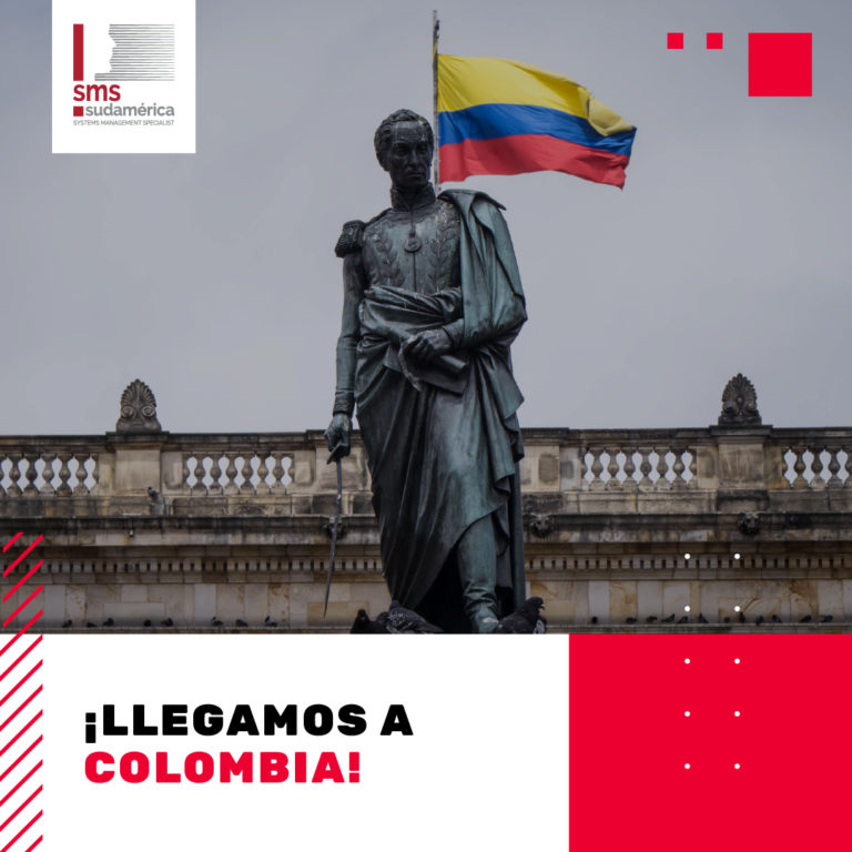 Banner anunciando la expansión y llegada oficial de SMS Sudamérica a Colombia