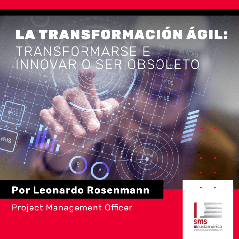 Ilustración de innovación tecnológica y transformación ágil con interfaz digital futurista